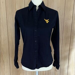 Black Button-Up Shirt with West Virginia Logo